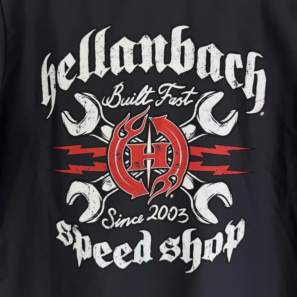 Red Kap Hellanbach Shirt Mens XL Speed Shop Work Button Up Gray Mechanic Garage - Picture 6 of 11